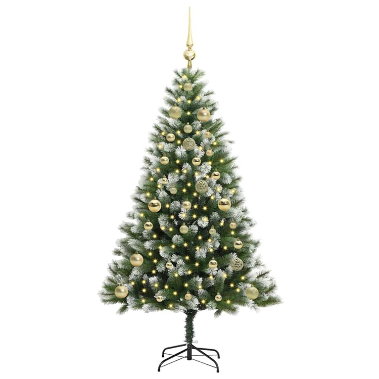 Künstlicher aufklappbarer Weihnachtsbaum von Vidaxl mit Schnee bedeckt, 150 cm