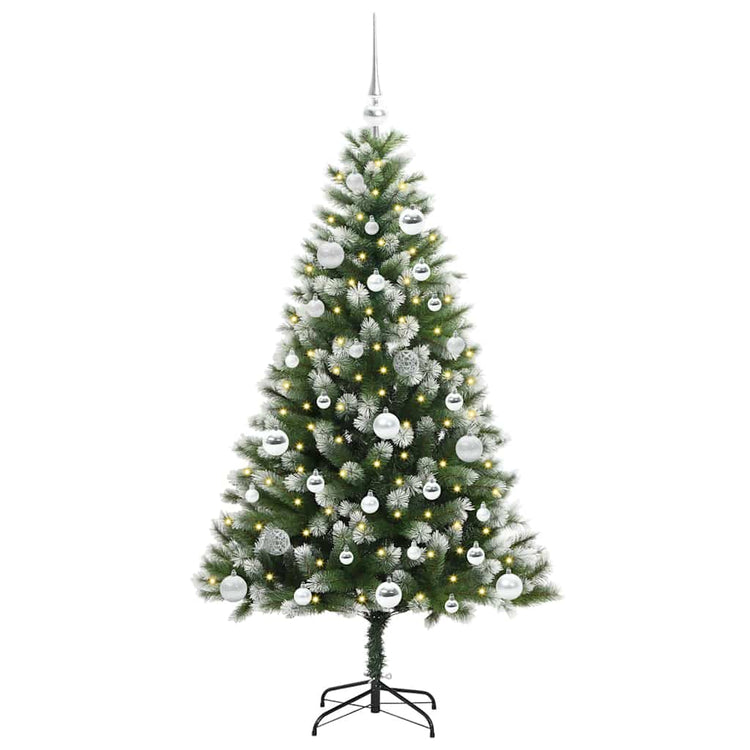 Künstlicher aufklappbarer Weihnachtsbaum von Vidaxl mit Schnee bedeckt, 150 cm
