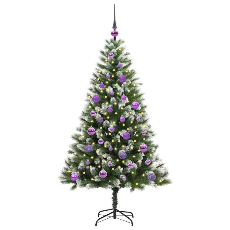 Künstlicher aufklappbarer Weihnachtsbaum von Vidaxl mit Schnee bedeckt, 150 cm