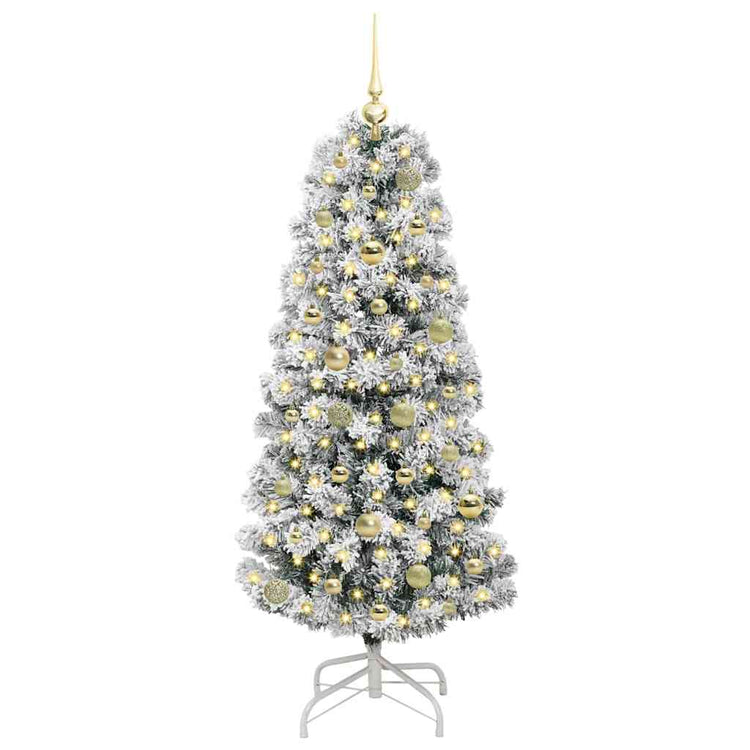Vidaxx künstlicher klappbarer Weihnachtsbaum grün und weiß 150 cm