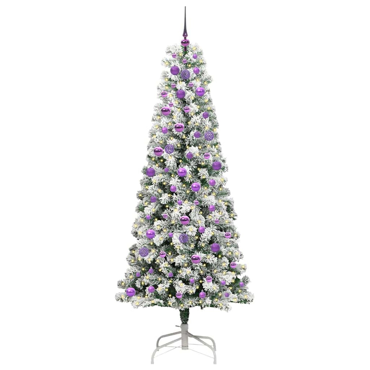 Vidaxx künstlicher klappbarer Weihnachtsbaum grün und weiß 210 cm