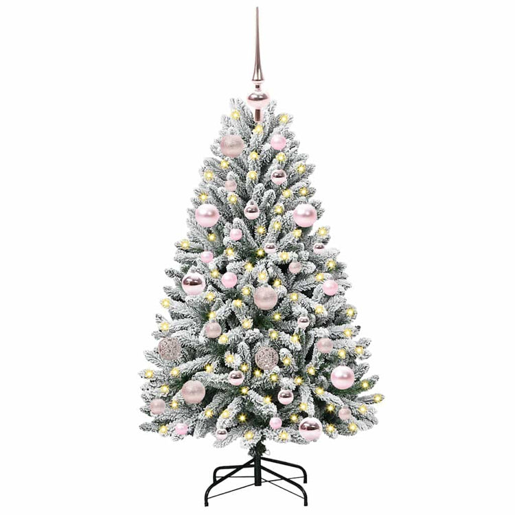 Vidaxx künstlicher Weihnachtsbaum mit 150 LED grün und weiß, 120 cm PVC und Metall
