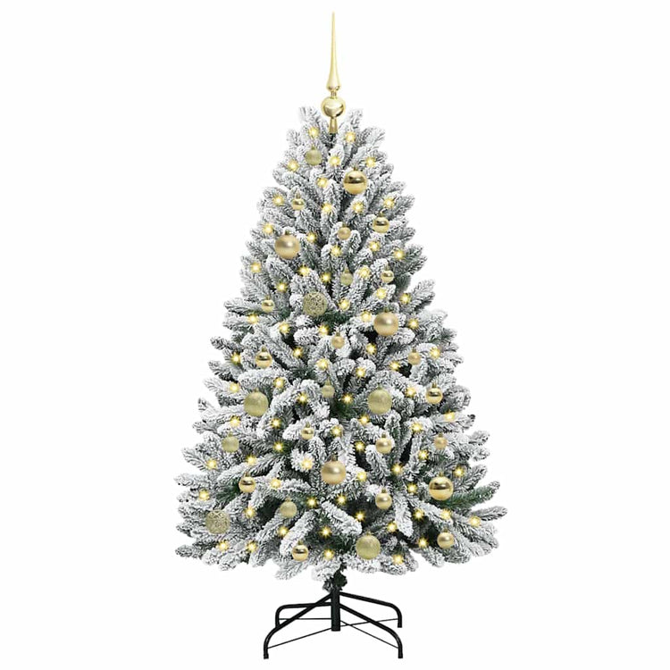 Vidaxx künstlicher Weihnachtsbaum mit 150 LED grün und weiß, 120 cm PVC und Metall