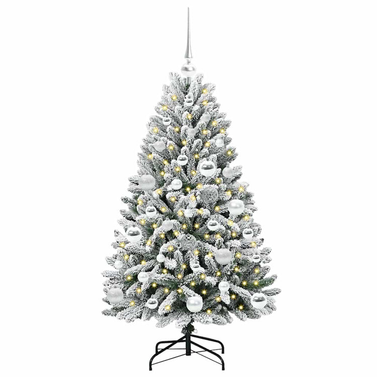 Vidaxx künstlicher Weihnachtsbaum mit 150 LED grün und weiß, 120 cm PVC und Metall