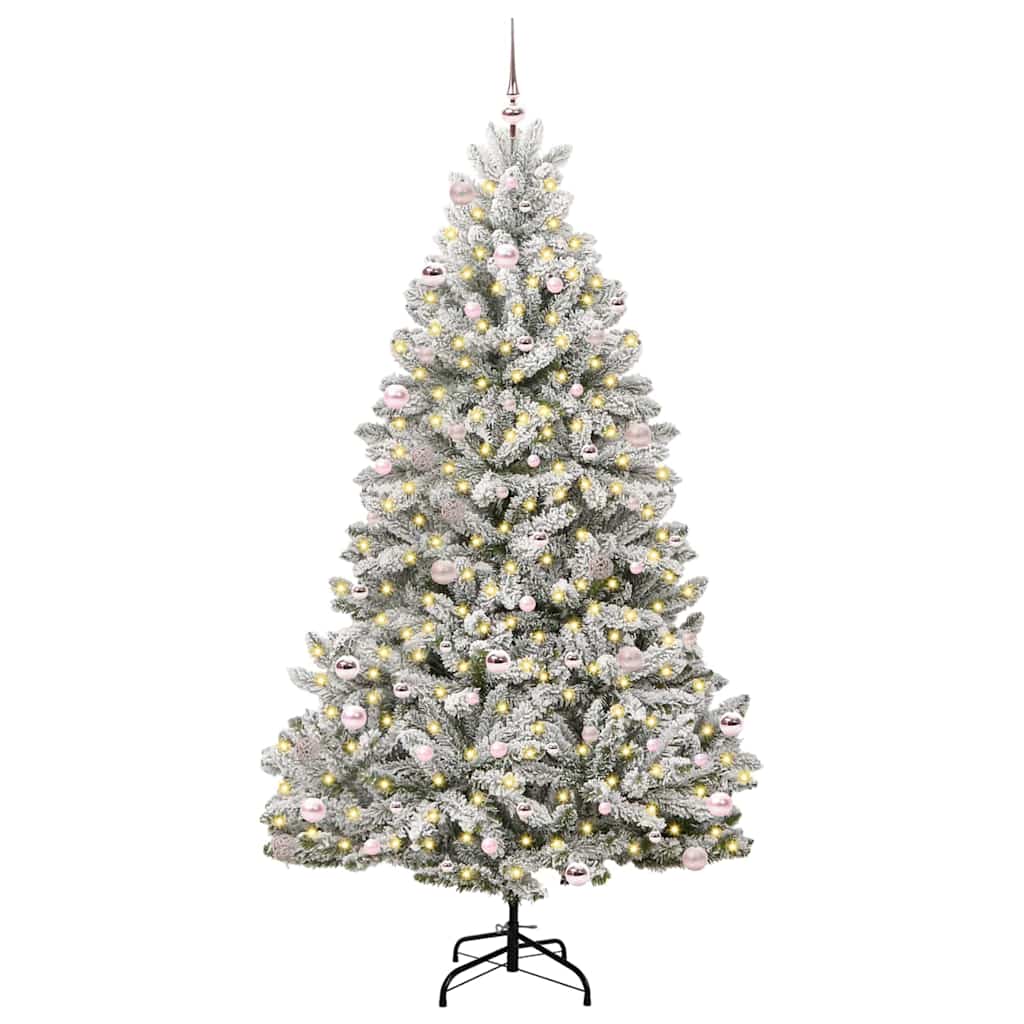 Vidaxx künstlicher Weihnachtsbaum mit 300 LED grün und weiß, 240 cm PVC und Metall