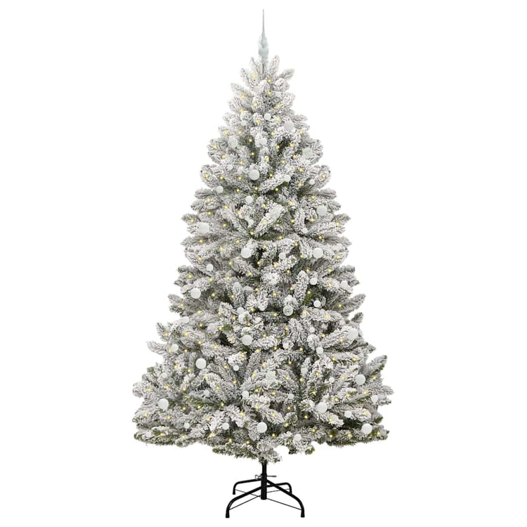 Vidaxx künstlicher Weihnachtsbaum mit 300 LED grün und weiß, 240 cm PVC und Metall