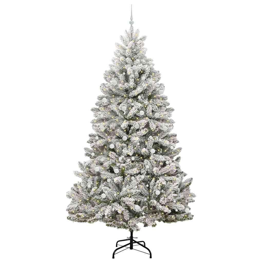 Vidaxx künstlicher Weihnachtsbaum mit 300 LED grün und weiß, 300 cm PVC und Metall