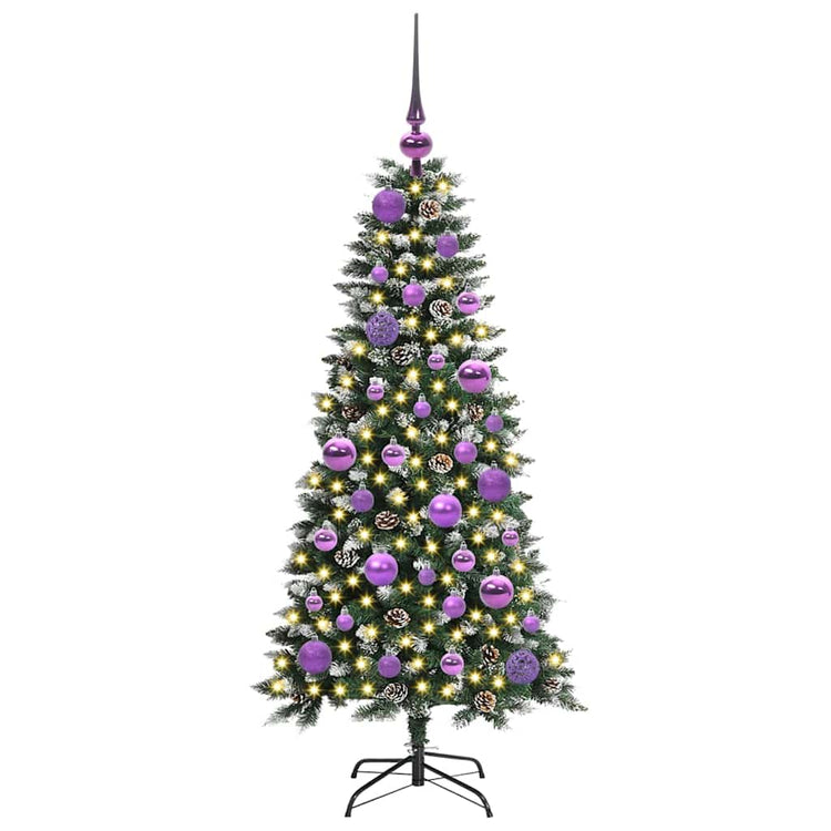 VidaXL künstlicher Weihnachtsbaum mit 150 LEDs grün, 120 cm PVC und Kunststoff und Stahl