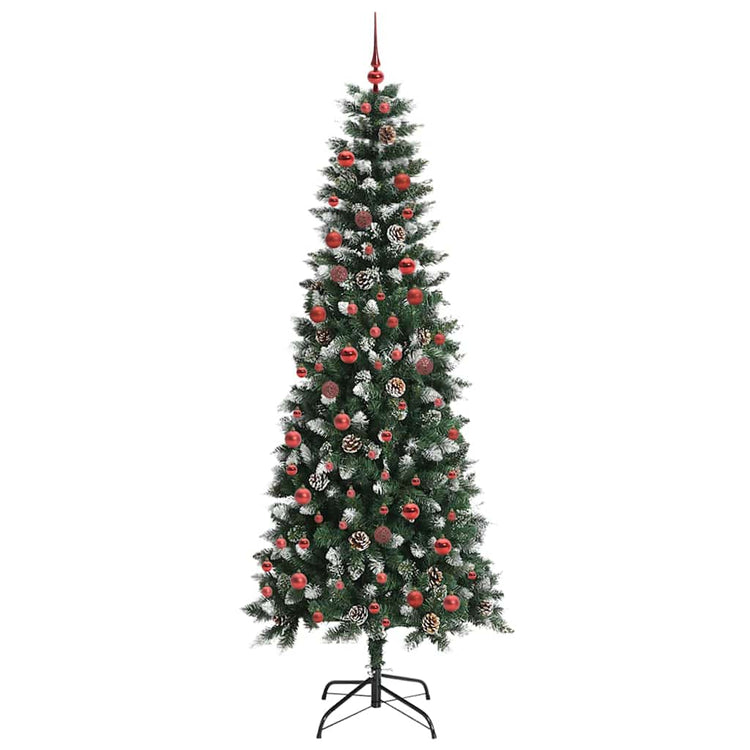 VidaXL künstlicher Weihnachtsbaum mit 300 LEDs grün, 210 cm PVC und Kunststoff und Stahl