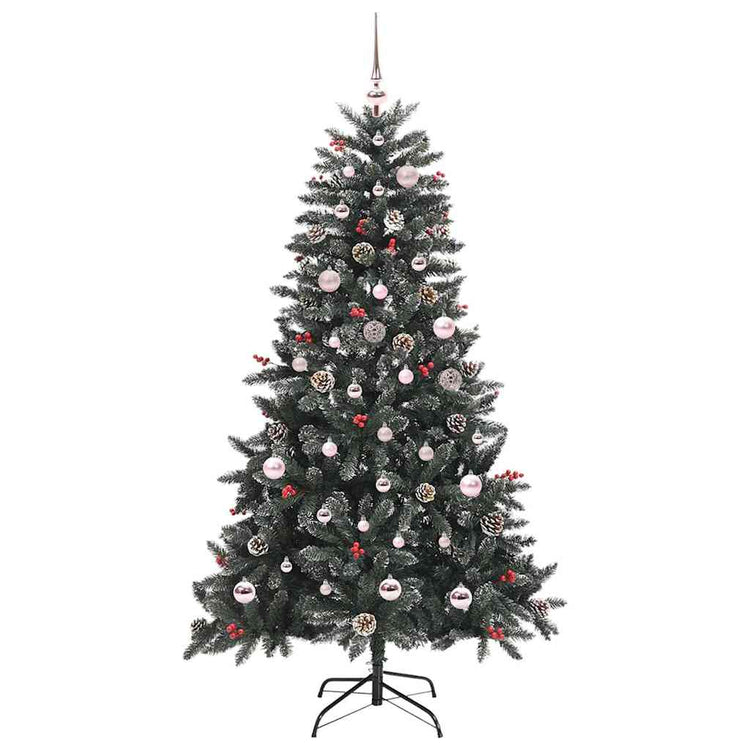 VidaXL künstlicher Weihnachtsbaum mit 150 LEDs grün, 150 cm PVC und Kunststoff und Stahl