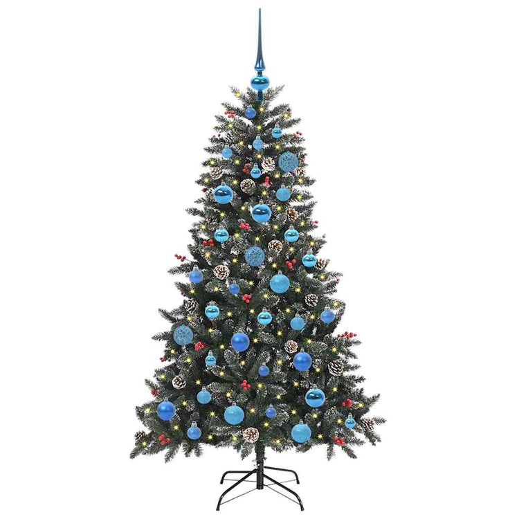 VidaXL künstlicher Weihnachtsbaum mit 150 LEDs grün, 150 cm PVC und Kunststoff und Stahl