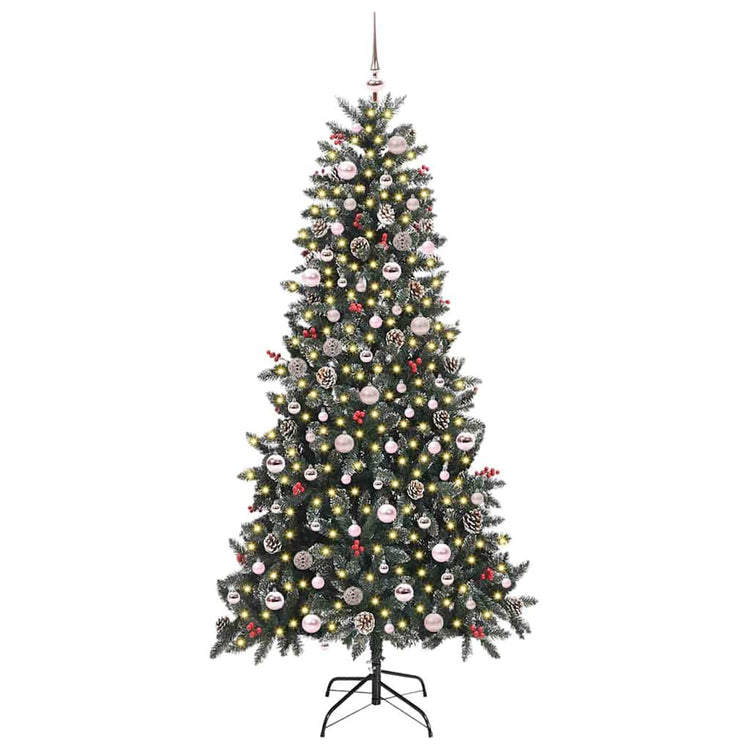 Vidaxx künstlicher Weihnachtsbaum mit 300 LEDs grün, 240 cm PVC und Kunststoff und Stahl