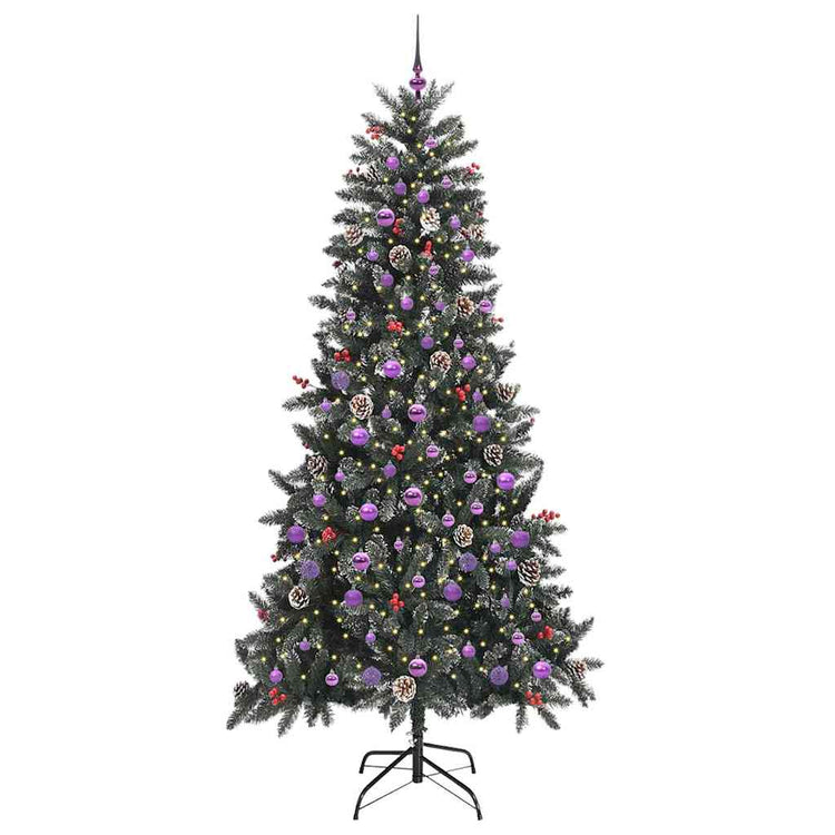Vidaxx künstlicher Weihnachtsbaum mit 300 LEDs grün, 240 cm PVC und Kunststoff und Stahl