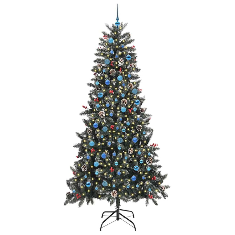 Vidaxx künstlicher Weihnachtsbaum mit 300 LEDs grün, 240 cm PVC und Kunststoff und Stahl