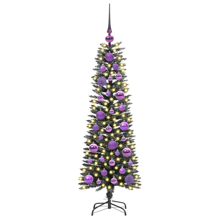 VidaXL künstlicher Weihnachtsbaum mit 150 LEDs grün, 120 cm PVC und Kunststoff und Stahl