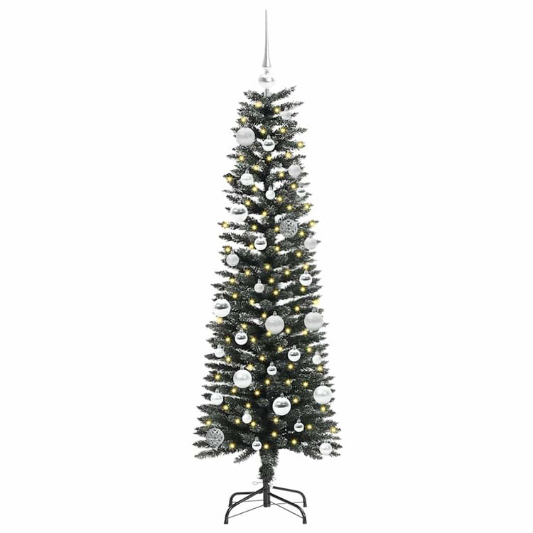VidaXL künstlicher Weihnachtsbaum mit 150 LEDs grün, 150 cm PVC und Kunststoff und Stahl