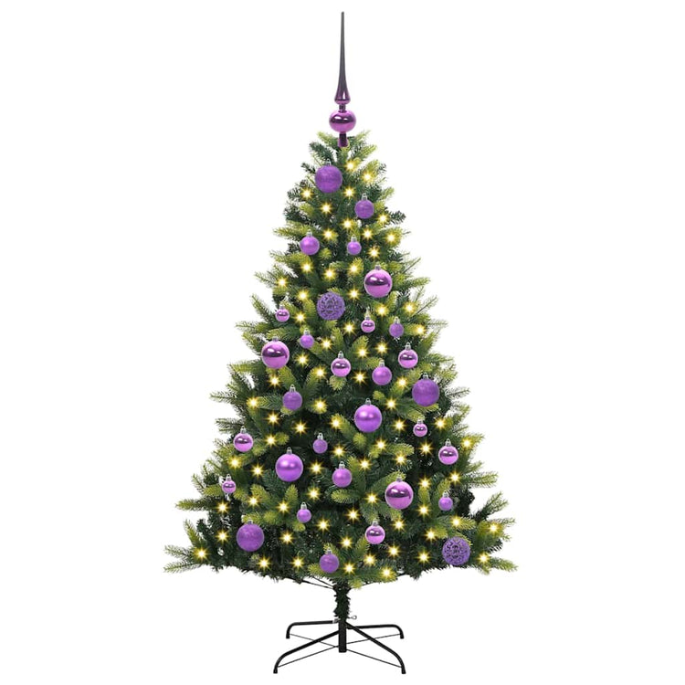 VidaXL künstlicher Weihnachtsbaum mit Scharnier 150 LEDs grün 120 cm PVC und PE