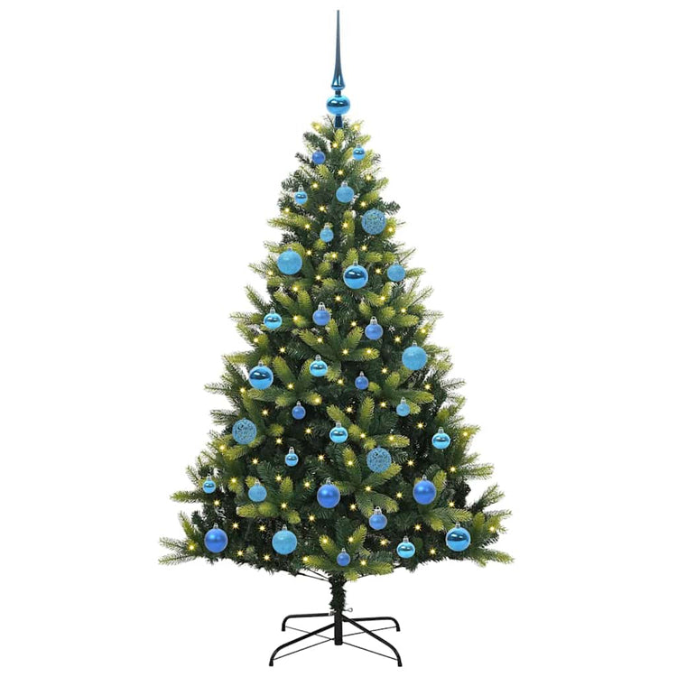VidaXL künstlicher Weihnachtsbaum mit Scharnier 150 LEDs grün 150 cm PVC und PE