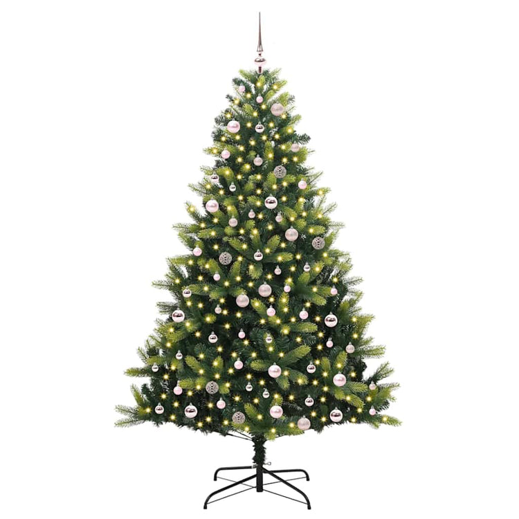 VidaXL künstlicher Weihnachtsbaum mit Scharnier 300 LEDs grün 240 cm PVC und PE