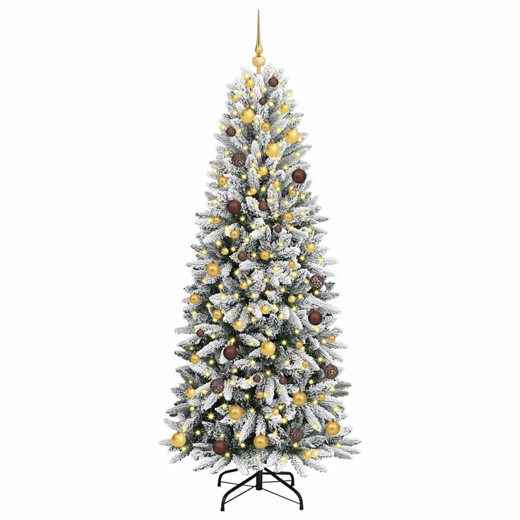 Vidaxx künstlicher Weihnachtsbaum weiß 210 cm PVC und Kunststoff und Stahl und PE