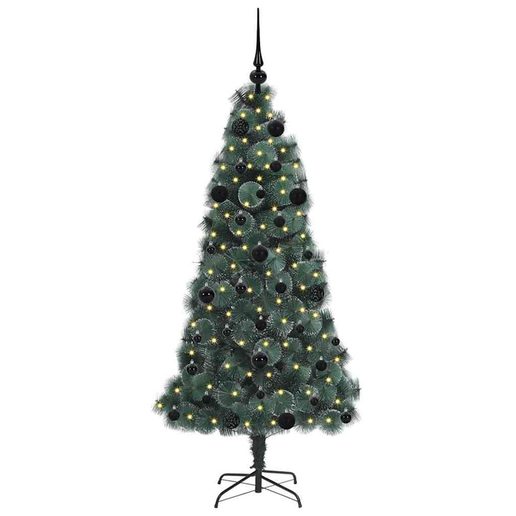 Vidaxx künstlicher beleuchteter Weihnachtsbaum mit Kugelset grün 150 cm