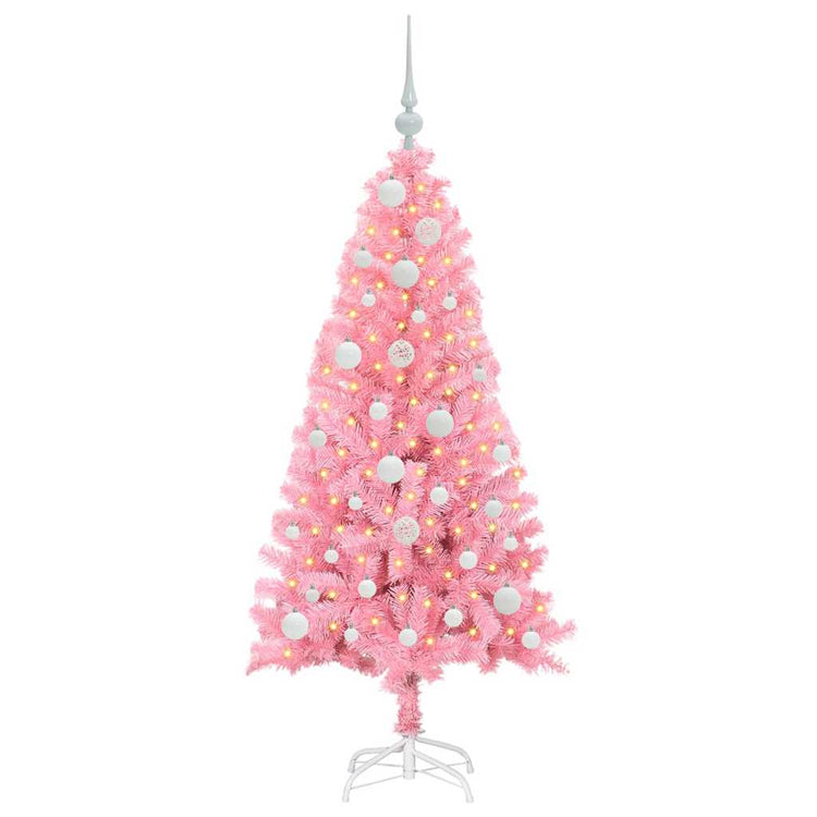 VidaXL Weihnachtsbaum mit 150 LEDs mit standardmäßigem rosa 120 cm PVC