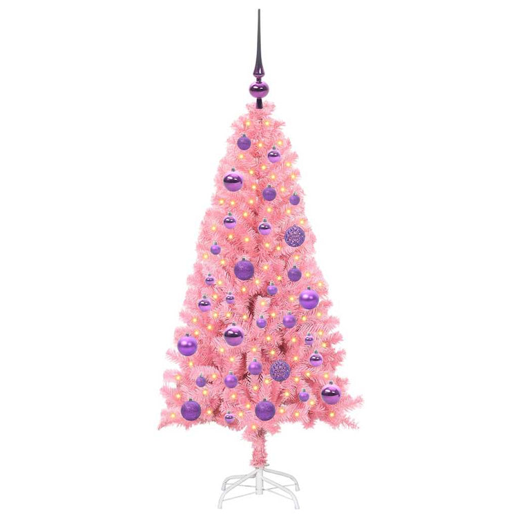 VidaXL Weihnachtsbaum mit 150 LEDs mit standardmäßigem rosa 120 cm PVC