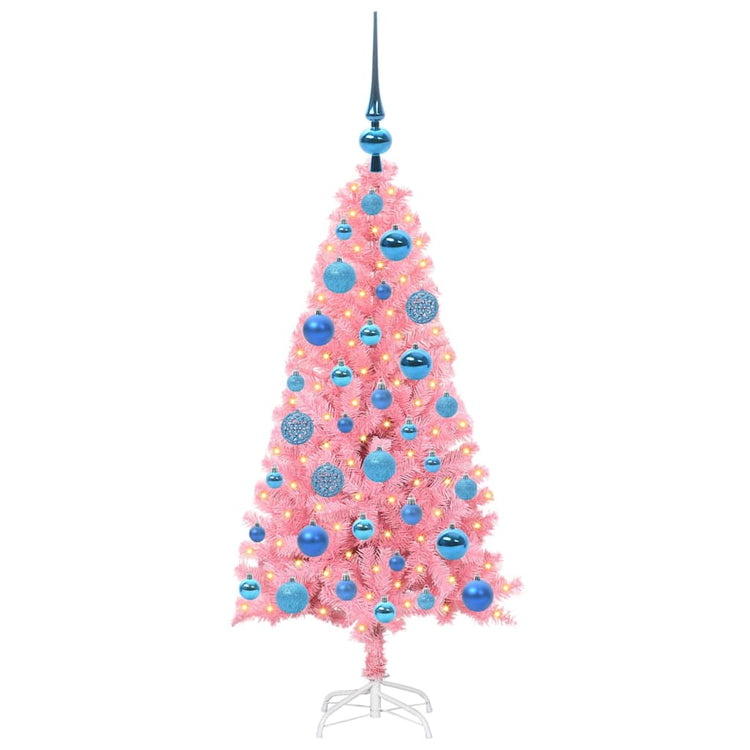VidaXL Weihnachtsbaum mit 150 LEDs mit standardmäßigem rosa 120 cm PVC