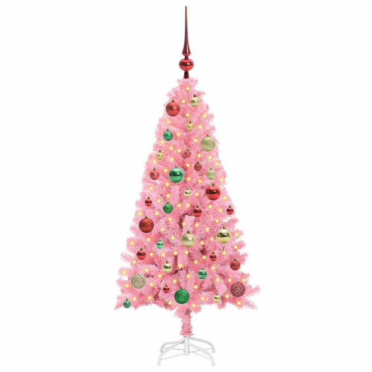 VidaXL Weihnachtsbaum mit 150 LEDs mit standardmäßigem rosa 120 cm PVC