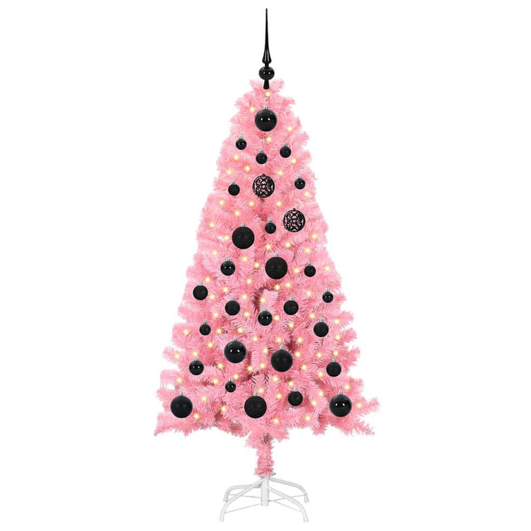 VidaXL Weihnachtsbaum mit 150 LEDs mit standardmäßigem rosa 150 cm PVC