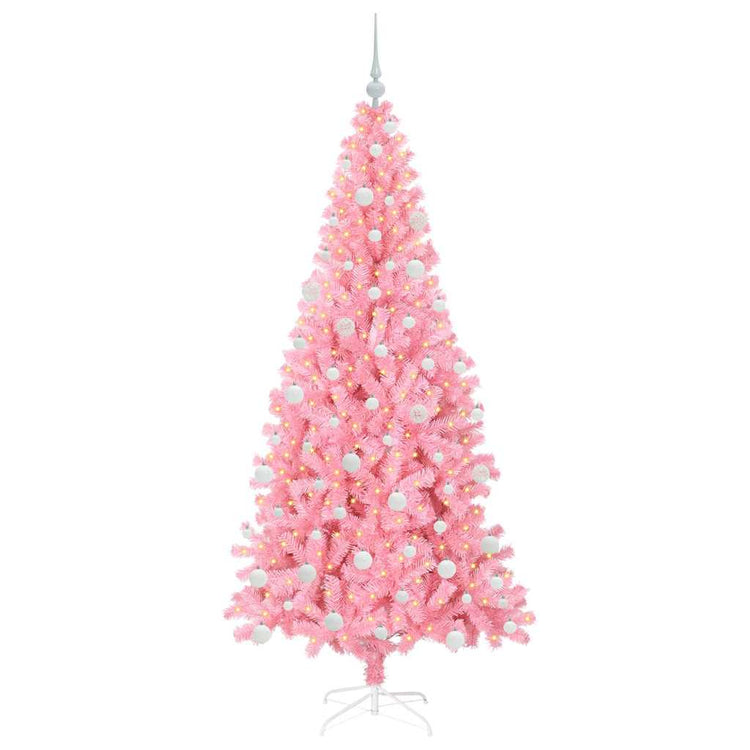 VidaXL Weihnachtsbaum mit 300 LEDs mit standardmäßigem rosa 180 cm PVC