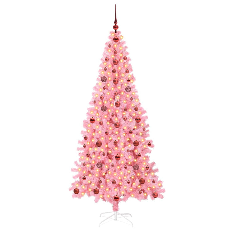 VidaXL Weihnachtsbaum mit 300 LEDs mit standardmäßigem rosa 210 cm PVC