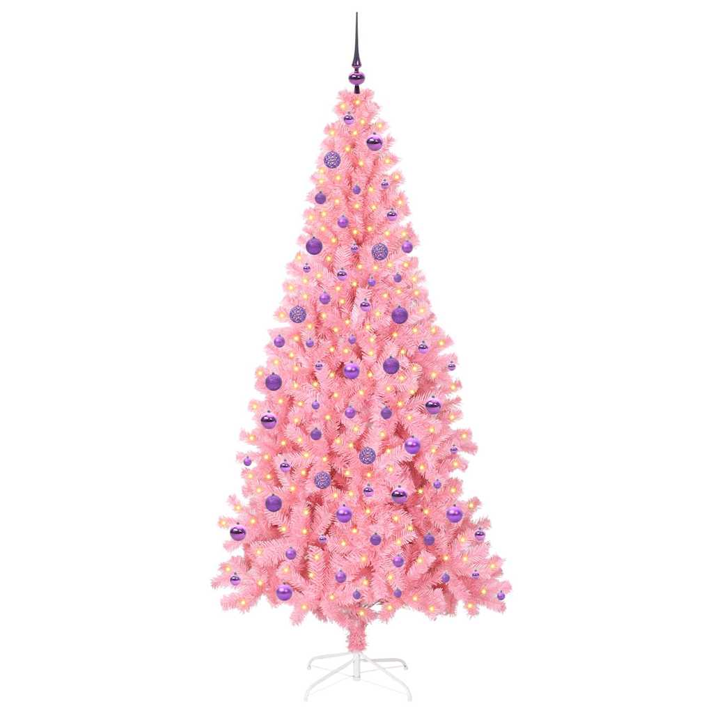 VidaXL Weihnachtsbaum mit 300 LEDs mit standardmäßigem rosa 210 cm PVC