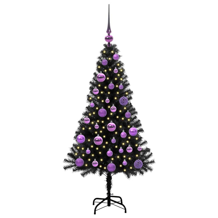 VidaXL Weihnachtsbaum mit 150 LEDs mit standardmäßigem schwarzem 120 cm PVC