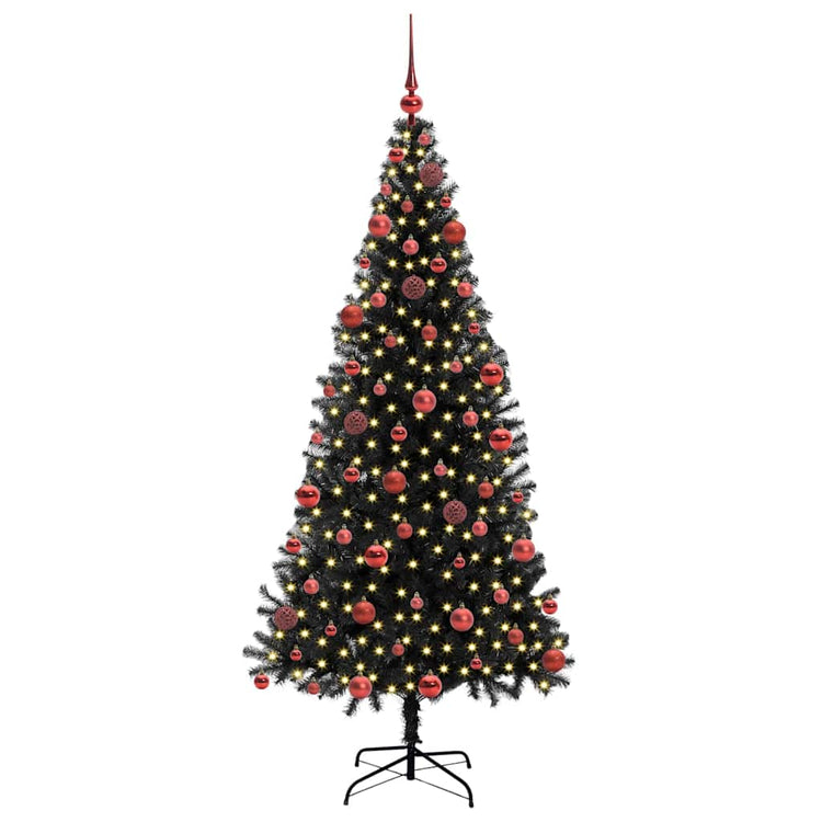 VidaXL Weihnachtsbaum mit 300 LEDs mit standardmäßigem schwarzem 180 cm PVC