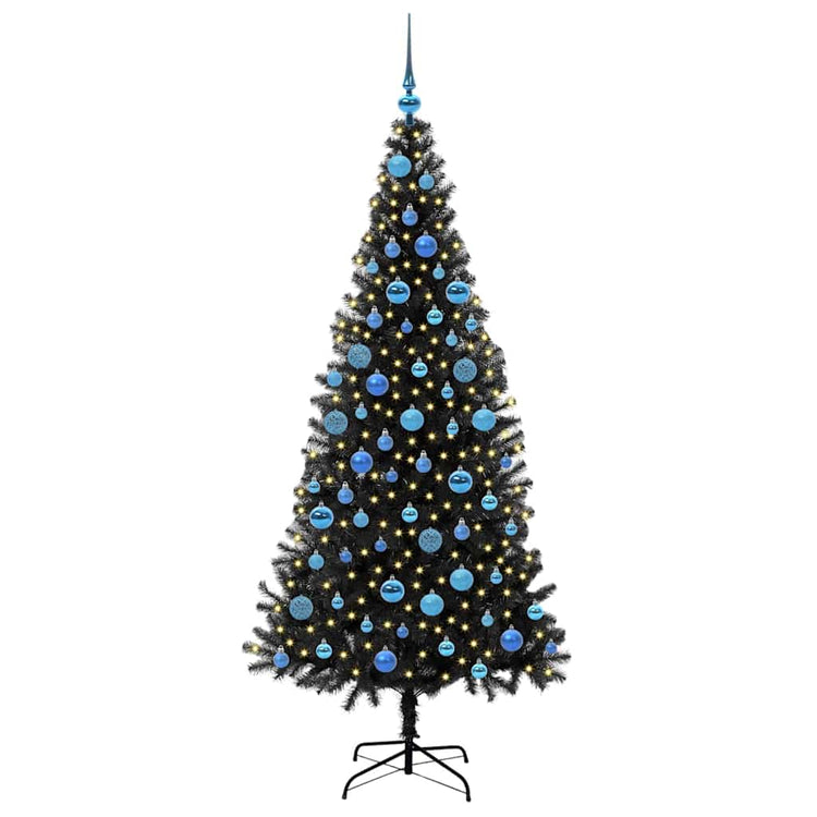 VidaXL Weihnachtsbaum mit 300 LEDs mit standardmäßigem schwarzem 180 cm PVC