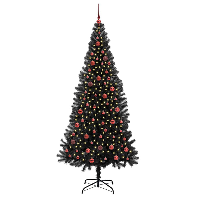 VidaXL Weihnachtsbaum mit 300 LEDs mit standardmäßigem schwarzem 210 cm PVC