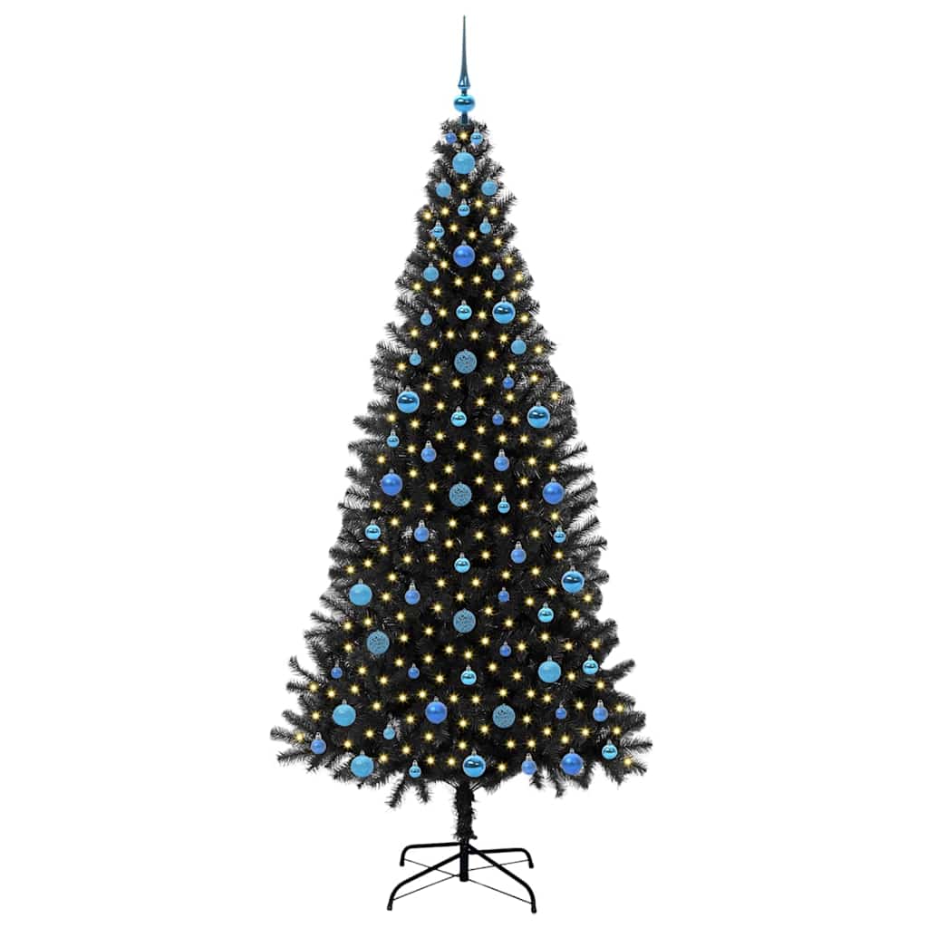 VidaXL Weihnachtsbaum mit 300 LEDs mit standardmäßigem schwarzem 210 cm PVC