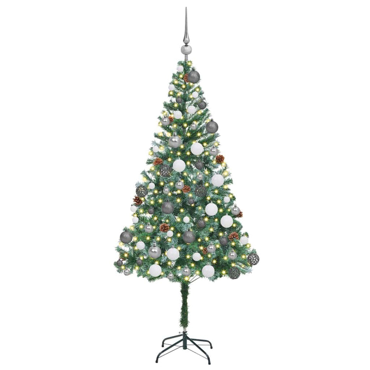 Vidaxx künstlicher Weihnachtsbaum mit 300 LED grün 180 cm PVC und Stahl