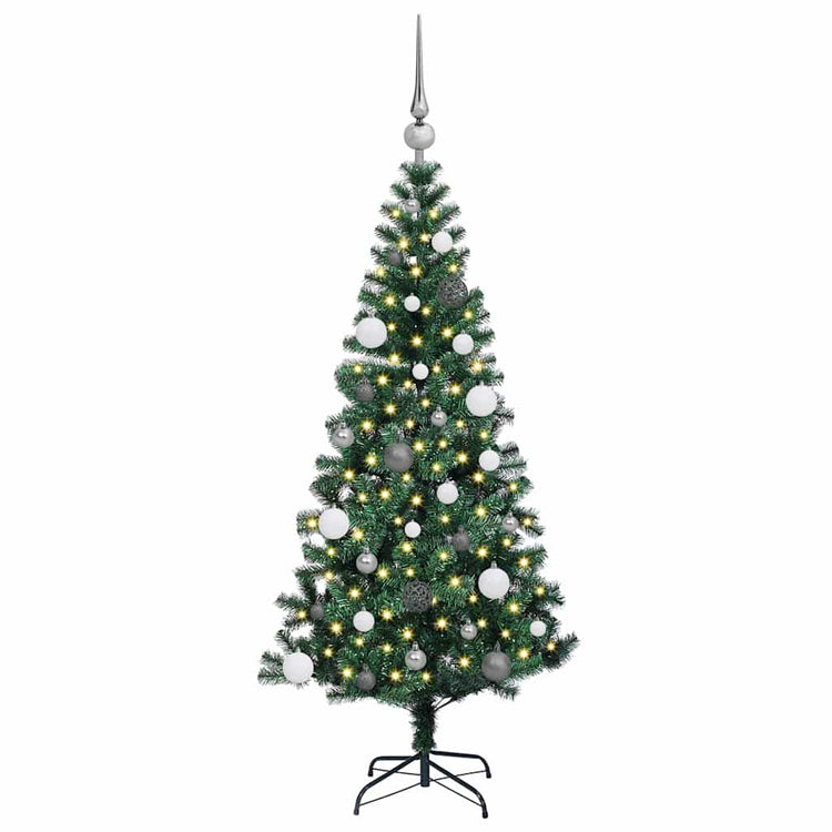 Vidaxx künstlicher beleuchteter Weihnachtsbaum grün 150 cm PVC und Metall