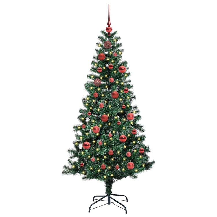 Vidaxx künstlicher beleuchteter Weihnachtsbaum grün 150 cm PVC und Metall