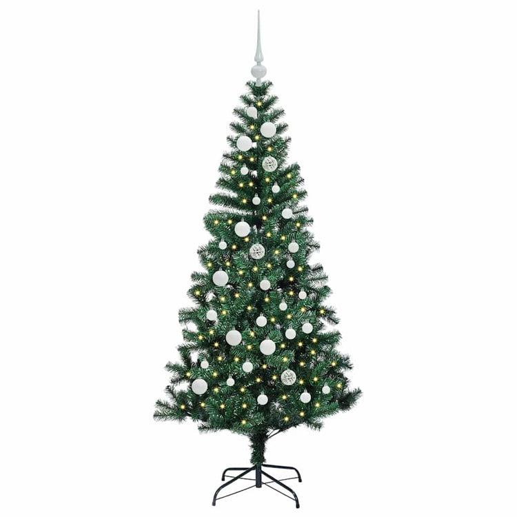Vidaxx künstlicher beleuchteter Weihnachtsbaum grün 150 cm PVC und Metall
