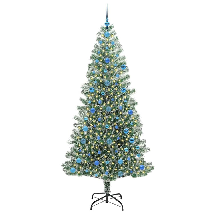 Vidaxx künstlicher Weihnachtsbaum Schnee geflochten mit LED-Licht 210 cm