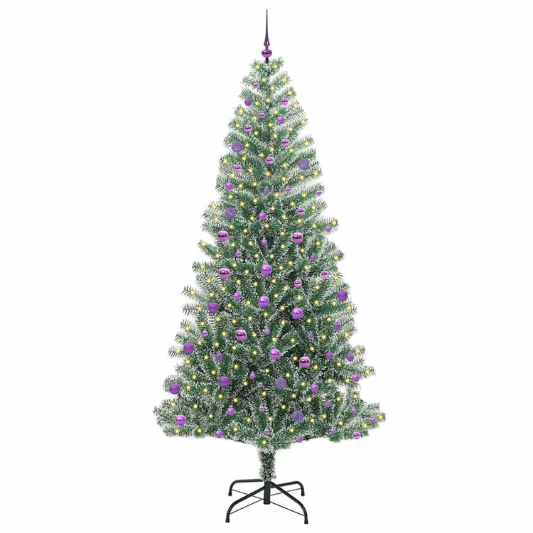 Vidaxx künstlicher Weihnachtsbaum Schnee geflochten mit LED-Licht 240 cm