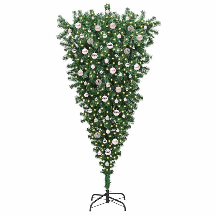 Vidaxx hängender künstlicher Weihnachtsbaum mit Kugelset grün 210 cm PVC