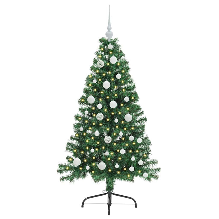 Vidaxx künstlicher, vorbeleuchteter Weihnachtsbaum mit 150 LEDs, grün, 120 cm, PVC