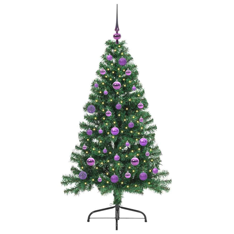 Vidaxx künstlicher, vorbeleuchteter Weihnachtsbaum mit 150 LEDs, grün, 150 cm, PVC