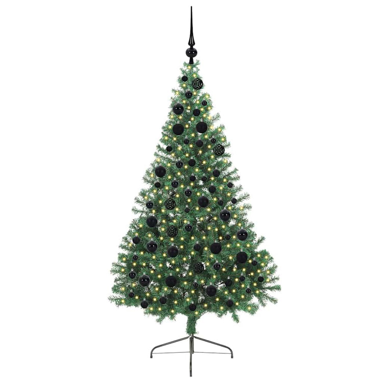 Vidaxx künstlicher, vorbeleuchteter Weihnachtsbaum mit 300 LEDs, grün, 180 cm, PVC
