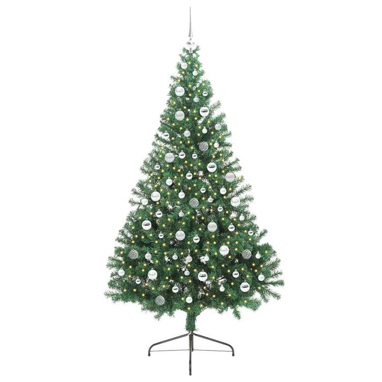 Vidaxx künstlicher, vorbeleuchteter Weihnachtsbaum mit 300 LEDs, grün, 210 cm, PVC