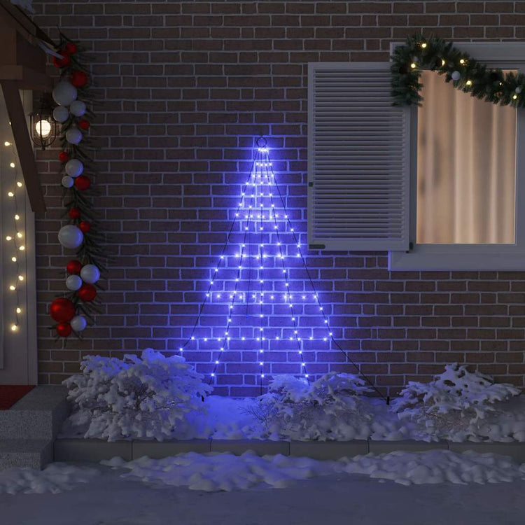 VidaXL LED-Weihnachtsbaum mit Erdspießen mit 112 LED blau 182 cm Metall